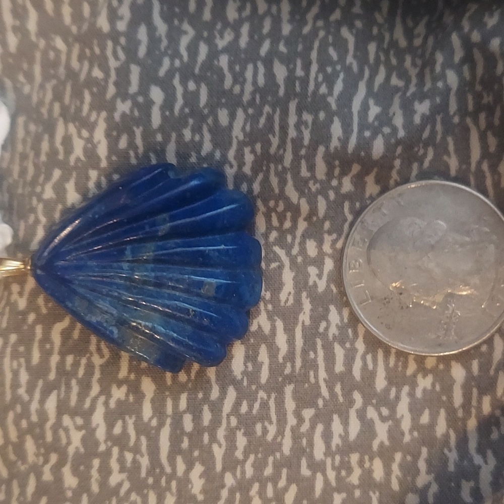 Lapis shell pendent. Giving mermaid (man) summer time vibes!